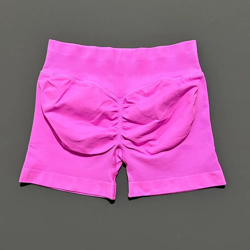 HISTELLO Gym Shorts 4.5" Women Fitness Sports Biker Shorts Low Waist Running Pants Workout Scrunch Butt Yoga Seamless Leggings