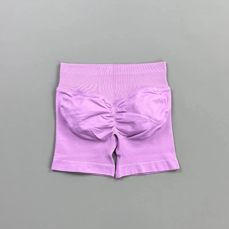 HISTELLO Gym Shorts 4.5" Women Fitness Sports Biker Shorts Low Waist Running Pants Workout Scrunch Butt Yoga Seamless Leggings