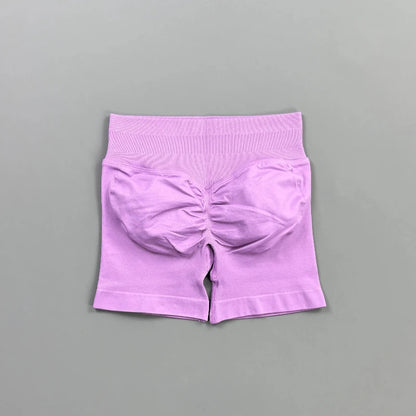 HISTELLO Gym Shorts 4.5" Women Fitness Sports Biker Shorts Low Waist Running Pants Workout Scrunch Butt Yoga Seamless Leggings