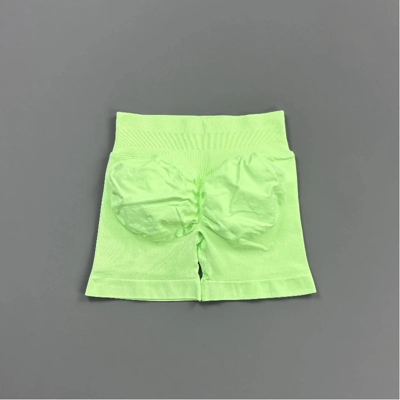 HISTELLO Gym Shorts 4.5" Women Fitness Sports Biker Shorts Low Waist Running Pants Workout Scrunch Butt Yoga Seamless Leggings