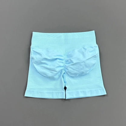 HISTELLO Gym Shorts 4.5" Women Fitness Sports Biker Shorts Low Waist Running Pants Workout Scrunch Butt Yoga Seamless Leggings