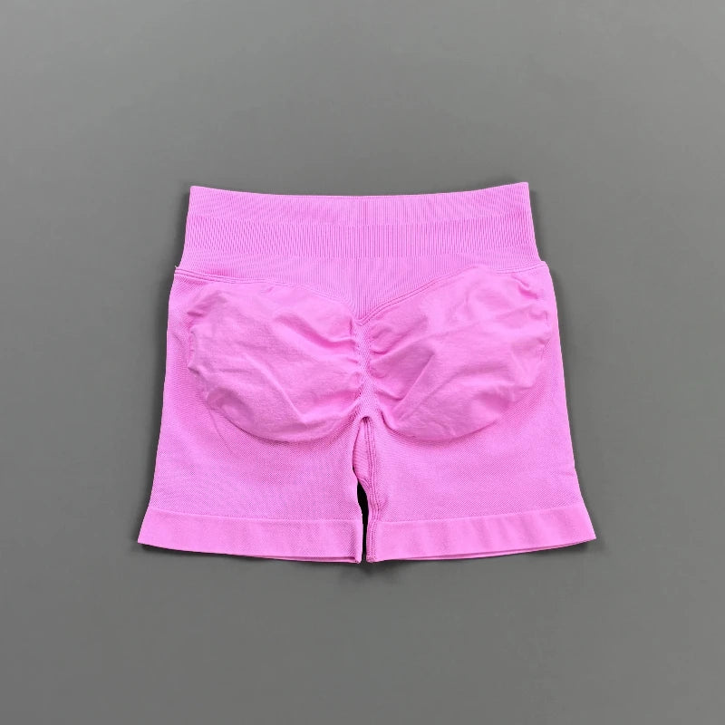 HISTELLO Gym Shorts 4.5" Women Fitness Sports Biker Shorts Low Waist Running Pants Workout Scrunch Butt Yoga Seamless Leggings